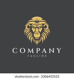 Monkey head logo design vector illustration