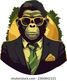 Monkey head logo, monkey face logo vector Illustration, on a isolated background