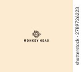 Monkey head logo icon design template vector illustration