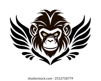 monkey head logo and a pair of wings