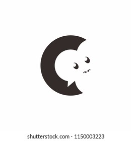 monkey head logo simple black abstract vector icon for communications design template