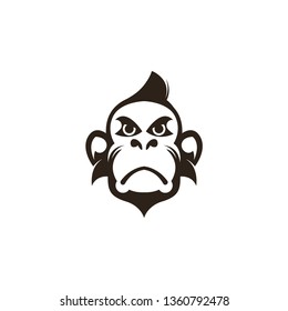 Monkey head logo template vector. Monkey face logo template vector. Ape logo template
