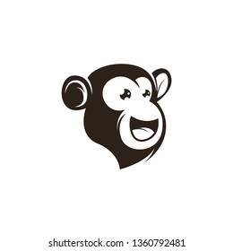 Monkey head logo template vector. Monkey face logo template vector. Ape logo template