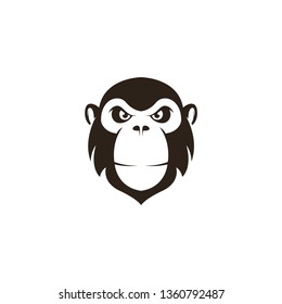 Monkey head logo template vector. Monkey face logo template vector. Ape logo template