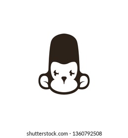 Monkey head logo template vector. Monkey face logo template vector. Ape logo template