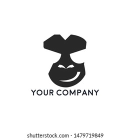 Monkey head logo template vector. Monkey face logo template vector. Ape logo template