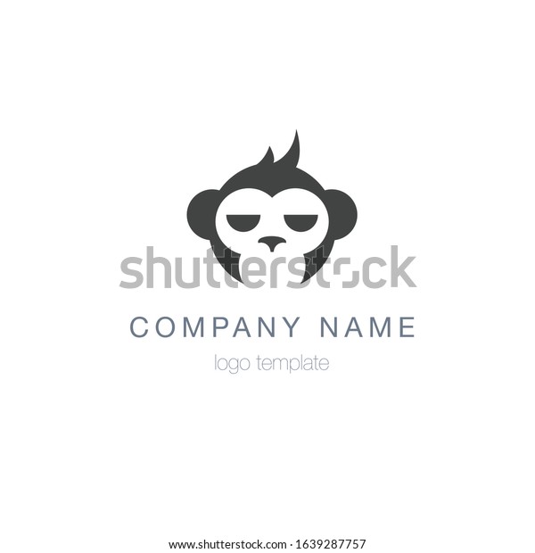 Monkey head logo template.\
Vector.