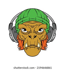 monkey head logo who likes music for commercial use