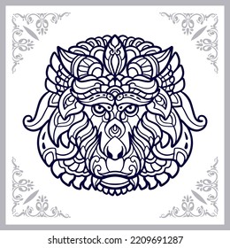 Monkey head mandala arts isolated on white background