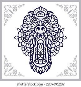 Monkey head mandala arts isolated on white background