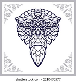 Monkey head mandala arts isolated on white background