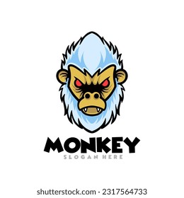 Monkey head mascot cartoon design