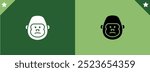 Monkey head mascot of Gorilla face Logo clipart vector. Gorillas silhouette symbol, wildlife primate Ape icon. Isolated on color background.
