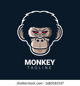 Monkey Head Mascot Logo design vector template