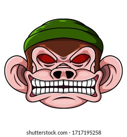 Monkey head mascot logo design