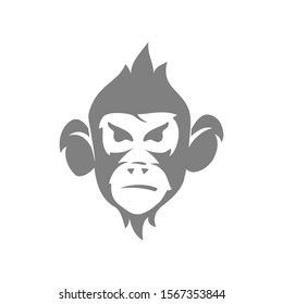 Monkey Head Modern Logo Design Template Illustration Isolated