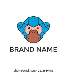 monkey head robot logo design vector