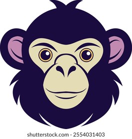 Monkey head silhouette vector illustration. Zodiac Monkey, Gorilla, Ape silhouette animal for tattoo, print, branding