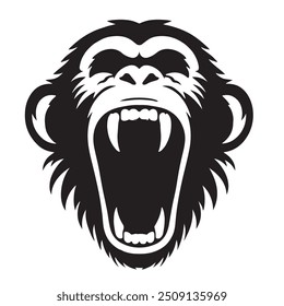 Monkey head silhouette vector image