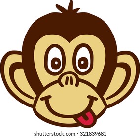 Monkey head with tongue