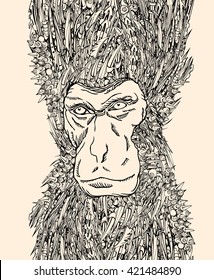 Monkey Head Transmuting into Mechanical Thorns.