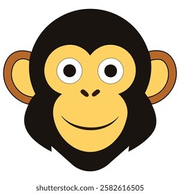 Monkey head vector art illustration