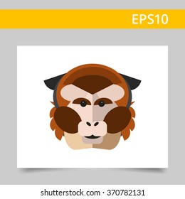 Monkey head vector icon