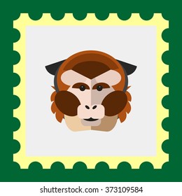 Monkey head vector icon