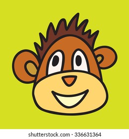 Monkey head - vector illustration. Beautiful vector design.