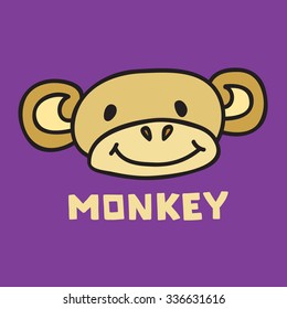 Monkey head - vector illustration. Beautiful vector design.