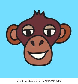 Monkey head - vector illustration. Beautiful vector design.