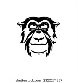 monkey head vector illustration image. linear style