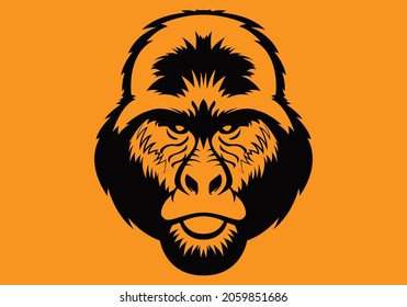 Monkey head vector logo template animal