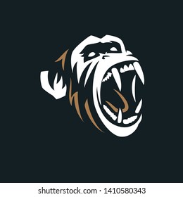 Monkey head vintage logo vector
