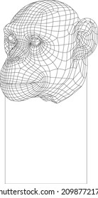 monkey head volumetric 3d vector