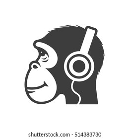 Monkey in headphones