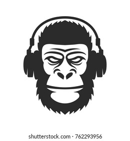 Monkey in headphones mascot