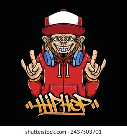 monkey in hiphop style character