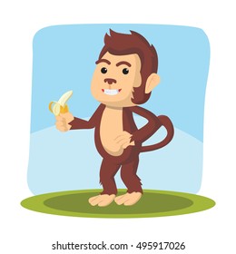 monkey holding balloon vector illustration design