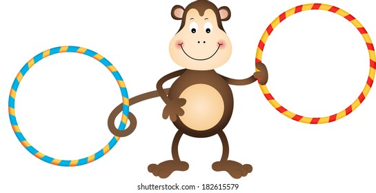 Monkey with Hula Hoops