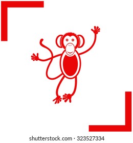 Monkey icon. 2016 symbol.