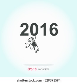 Monkey icon. 2016 symbol.