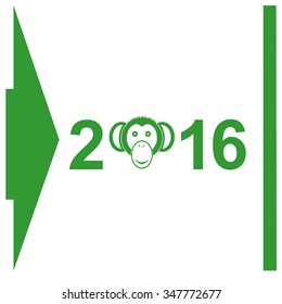 Monkey icon. 2016 symbol.