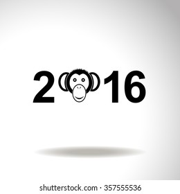 Monkey icon. 2016 symbol.