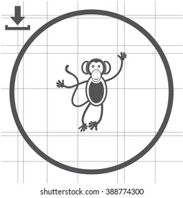 Monkey icon. 2016 symbol.