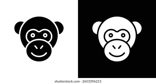 Ícone de macaco silhueta preta para web, e aplicativo móvel