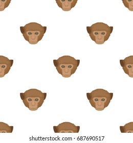 Monkey icon in cartoon style isolated on white background. Realistic animals symbol stock vector illustration.