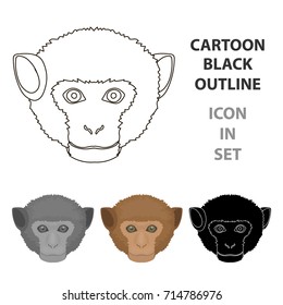 Monkey icon in cartoon style isolated on white background. Realistic animals symbol stock vector illustration.