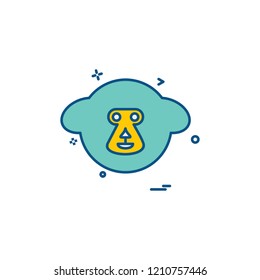 Monkey icon design vector