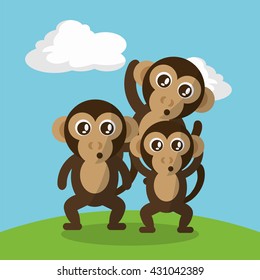 monkey icon design  , vector graphic , animal illustration